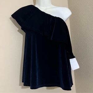 Navy blue one shoulder top